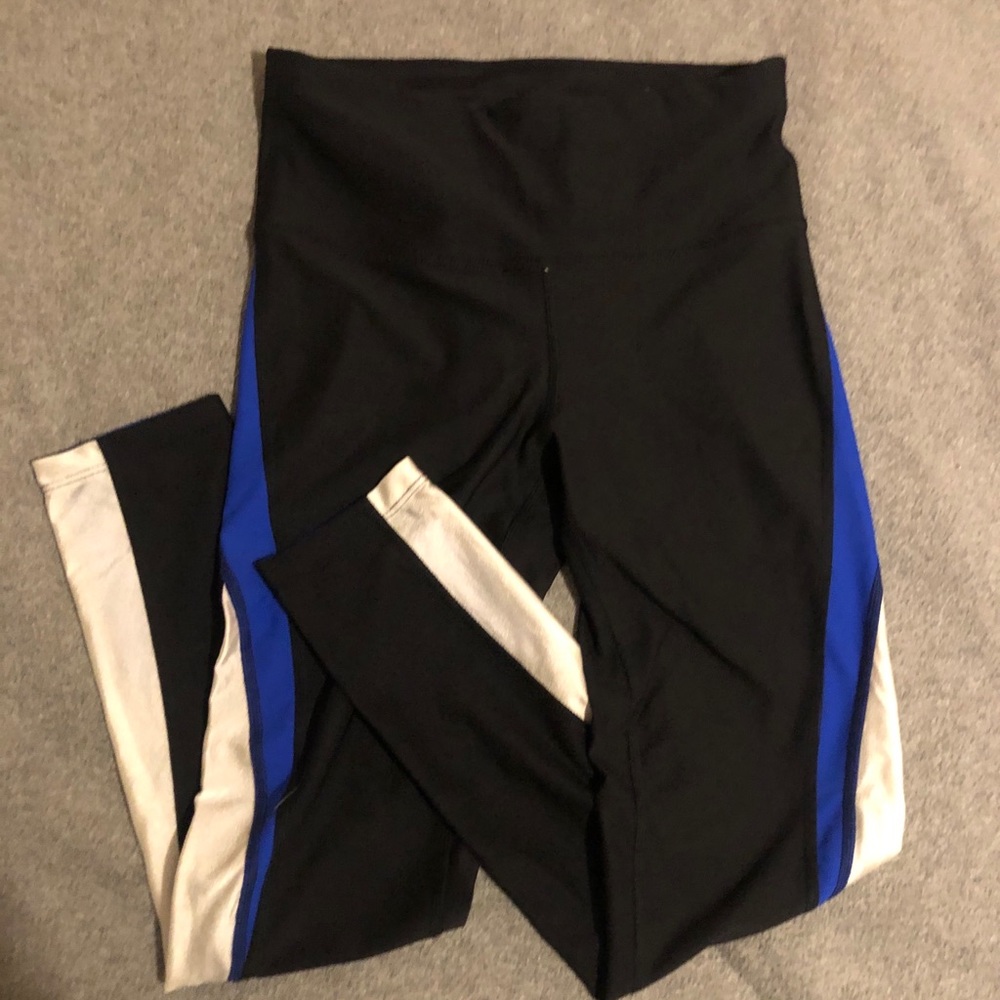 Cute black, blue, and silver leggings.